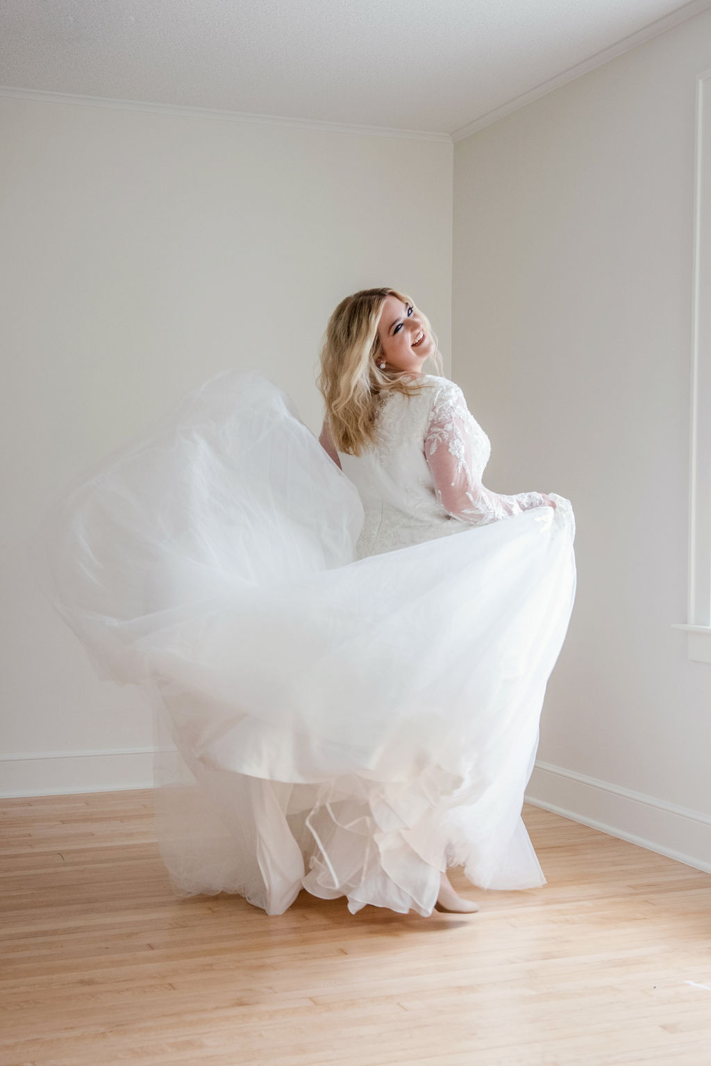 try your plus size wedding gown on at your boutique appointment